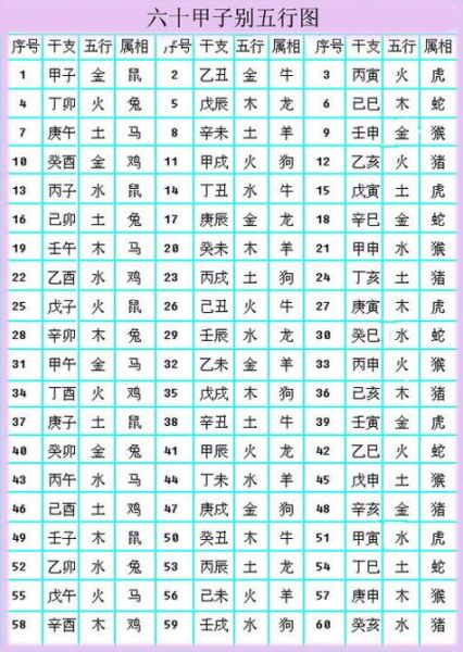 阴阳对应生肖属相图（阴阳生肖对应图查询表）