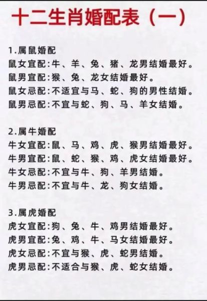 生肖配对表 属相（2024最新生肖配对表查询指南）