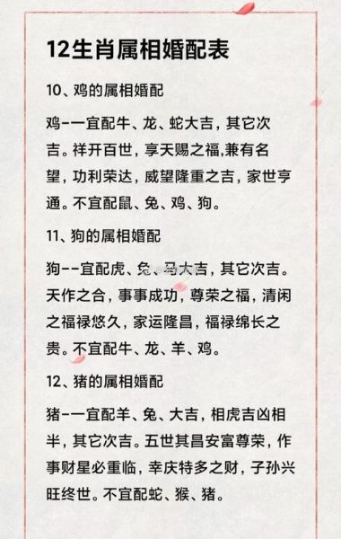 生肖属相搭配建议（生肖属相搭配哪些不宜结婚）