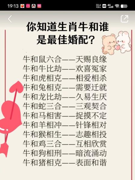 生肖牛属相婚配大全（属牛女最佳婚配属相有哪些）