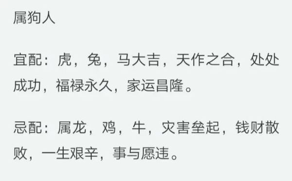 属狗属相最配 相克生肖（属狗最忌与哪些生肖婚配？）