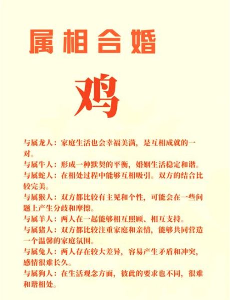 生肖鸡适合哪些属相（生肖鸡最佳配对属相有哪些？）