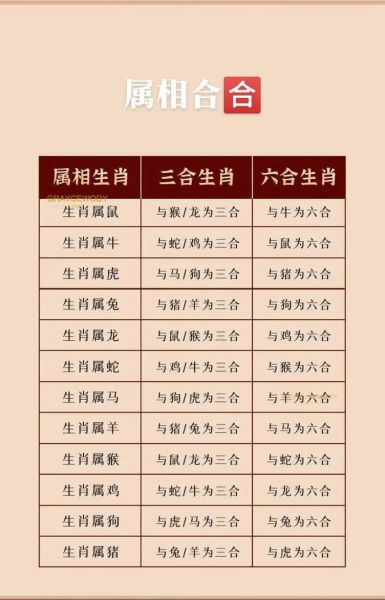 生肖的六合属相（生肖六合属相查询表✨）