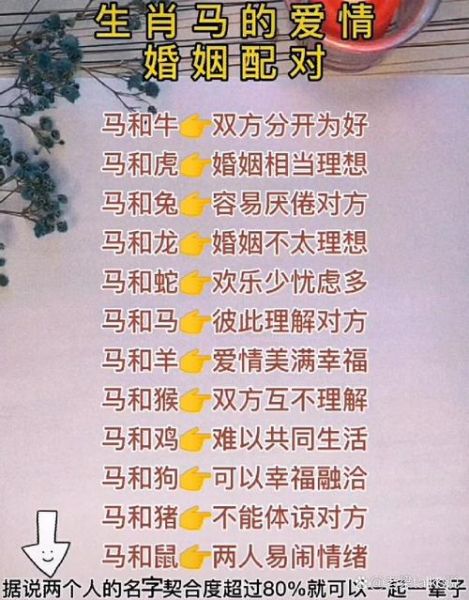 马的配婚生肖属相（属马的最佳婚配生肖是谁？）