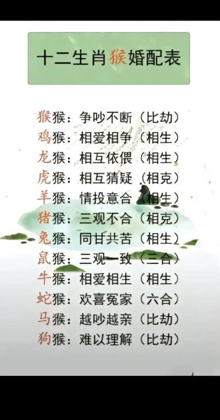 生肖猴与什么属相最配(生肖猴和什么属相最配婚姻)