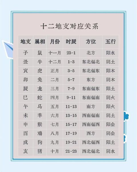 生肖属相所属地支(生肖属相所属地支对照表)