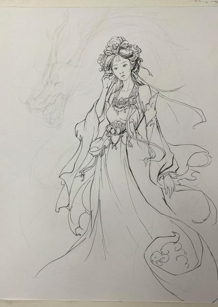 画古风生肖公子属相龙（古风生肖龙公子Q版简笔画教程）