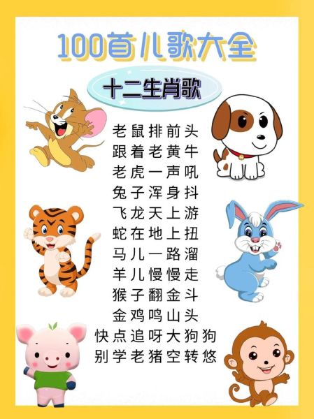生肖属相歌(生肖属相歌口诀完整版及出生年份配对)