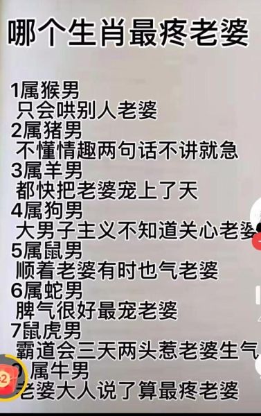 生肖男最怕老婆的属相(生肖男最怕老婆的属相排名)