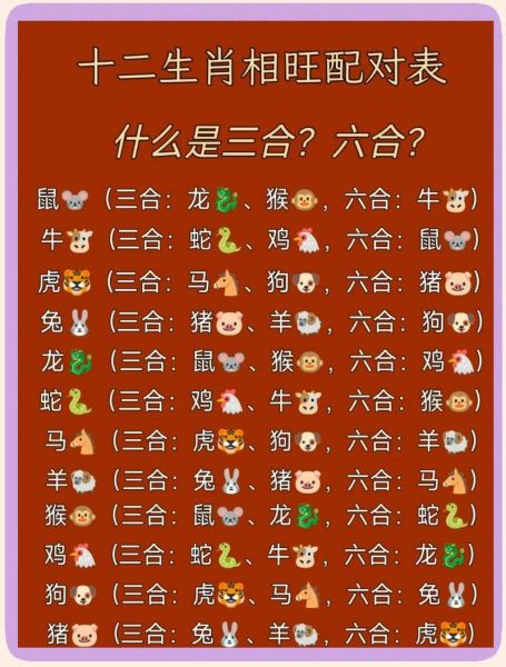十二生肖六个合属相（十二生肖六个合属相配对指南）