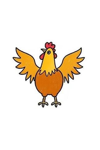 生肖属相绘画鸡图片（简单的生肖鸡儿童画步骤）