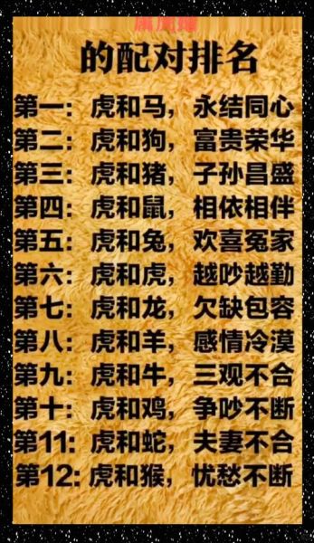 属虎跟属相最配对的生肖（属虎跟什么生肖最配婚）