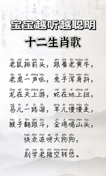 生肖属相   诗（十二生肖属相诗怎么写新手一看就会）