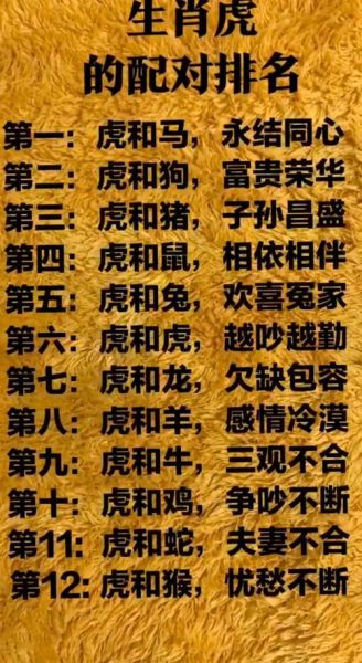 生肖虎配对各大属相（生肖虎最忌讳配什么属相？）
