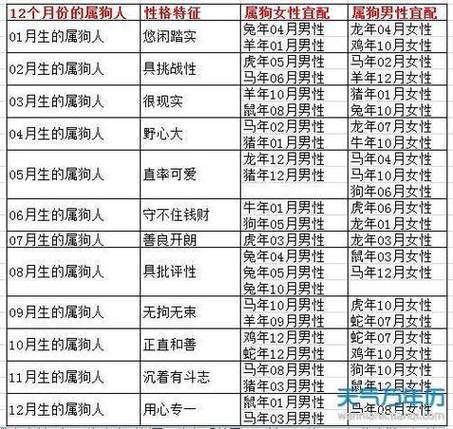 狗生肖属相婚配（属狗婚配最全生肖配对表）