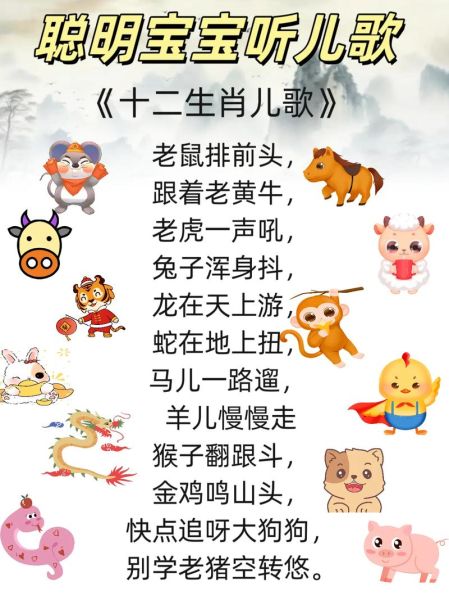 十二生肖属相的歌（十二生肖排序儿歌歌词大全）