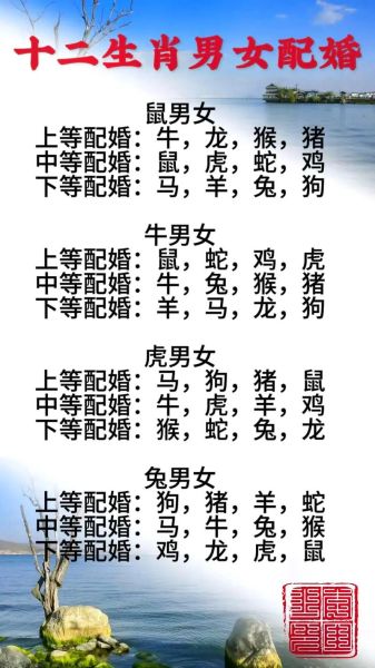 属相婚配十二生肖婚配表（属相婚配十二生肖婚配表速查）