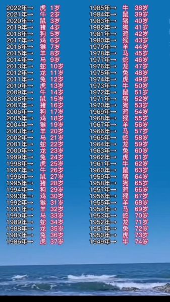 生肖大属相年龄表（2024年超清晰生肖年龄对照表）