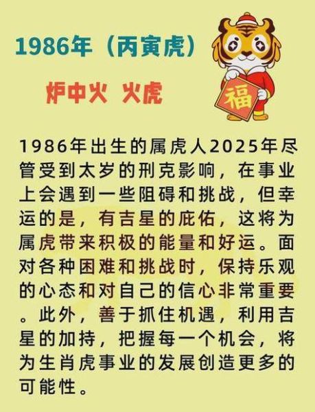 1986什么生肖属相（1986年属虎的人今年多大？）